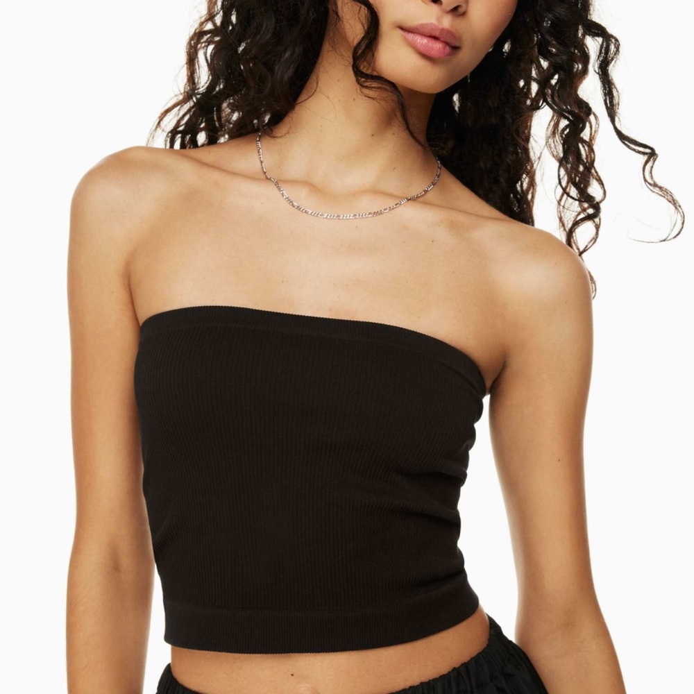 Aritzia Sunday Best Sinchseamless Ribbed Black Tube Top Size L